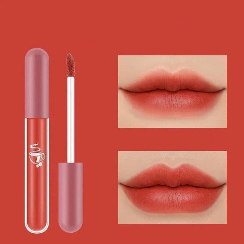 Lameila Silky Matte Glass Lip Gloss Moisturizing Lip Tint Lip Stain in Mauve Color - Stage Makeup Lipstick for Female Students